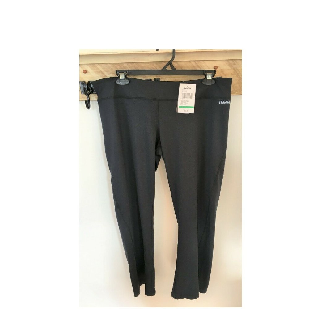 Cabela's Women's Lycra Sport Active Athletic Pant Black Fitness LARGE NEW